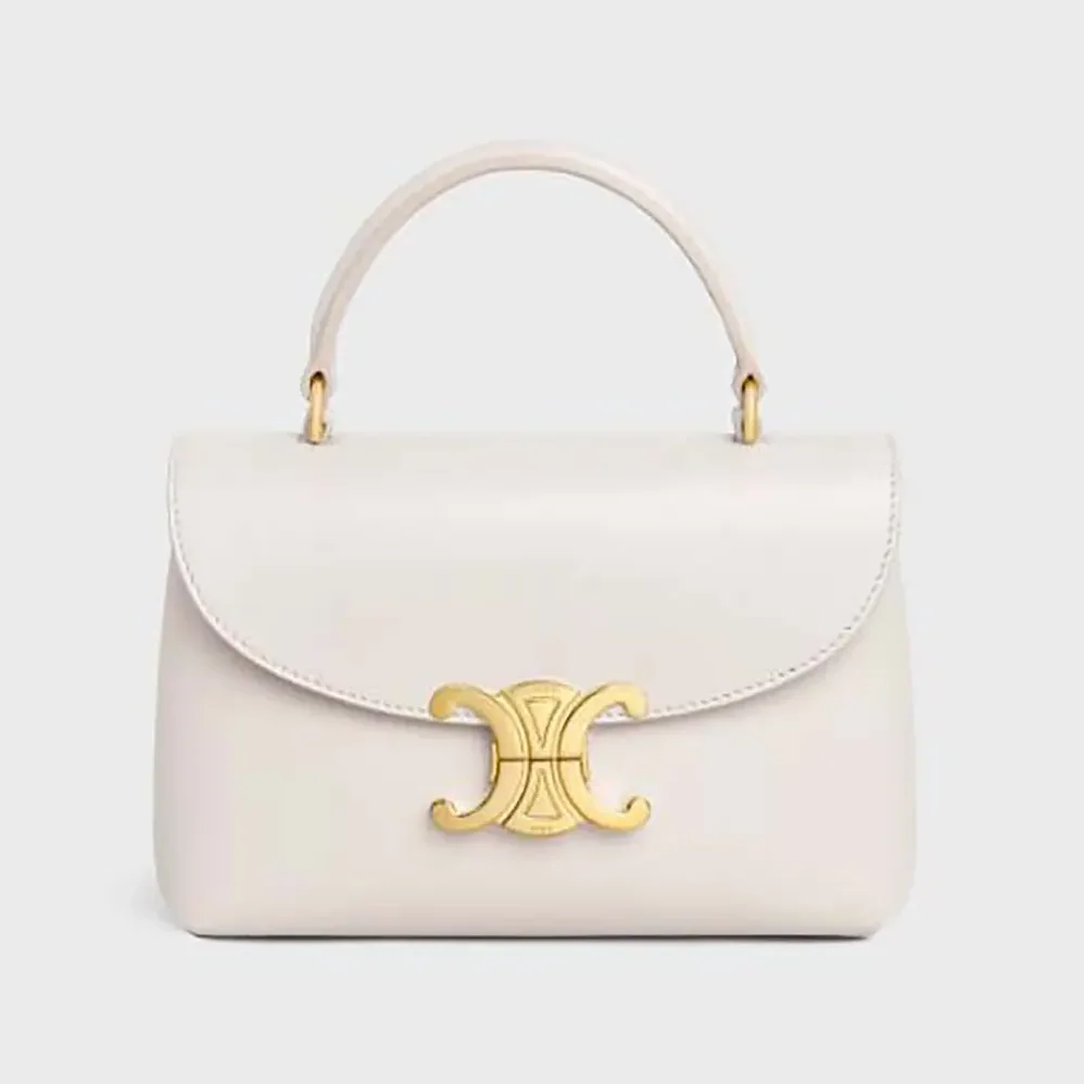 Celine Teen Nino Bag in Smooth Satinated Calfskin for Women in White