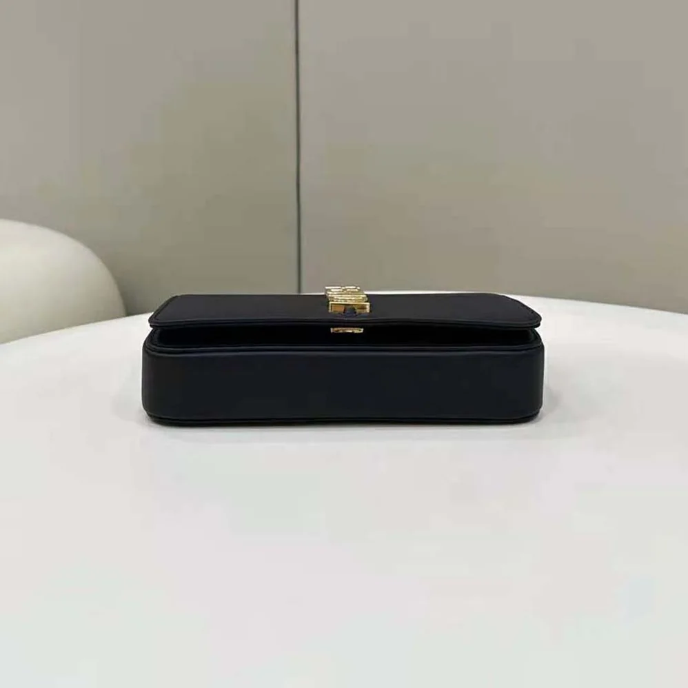 Fendi Fendigraphy Phone Pouch Black Leather Wallet for Women