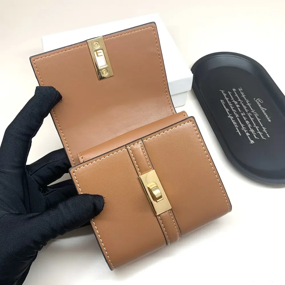 Celine Small Trifold Wallet 16 in Satinated Calfskin for Women in Brown