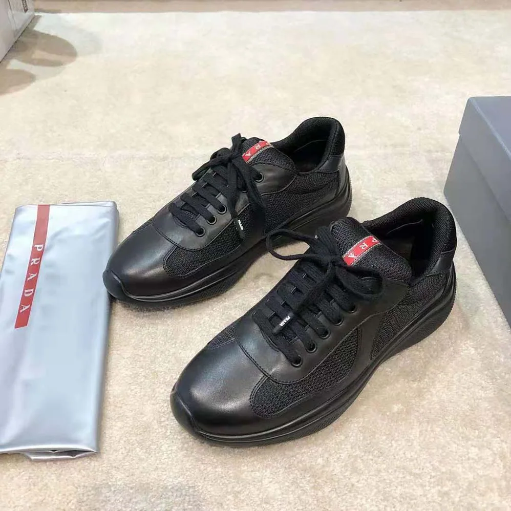 Prada New America'S Cup Leather And Technical Fabric Sneakers for Men Prada New America'S Cup Leather And Technical Fabric Sneakers for Men