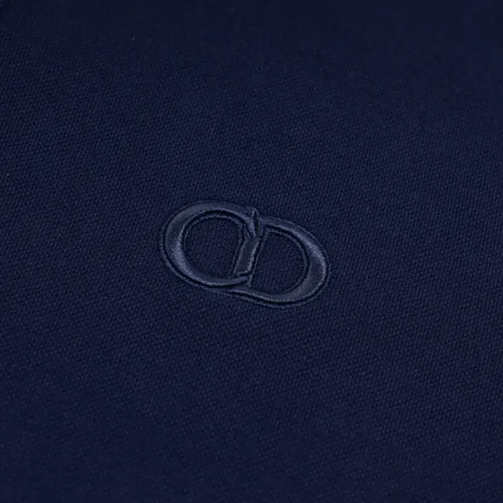 Dior CD Icon Polo Shirt Navy Blue Cotton Piqué for Men Dior CD Icon Polo Shirt Navy Blue Cotton Piqué for Men