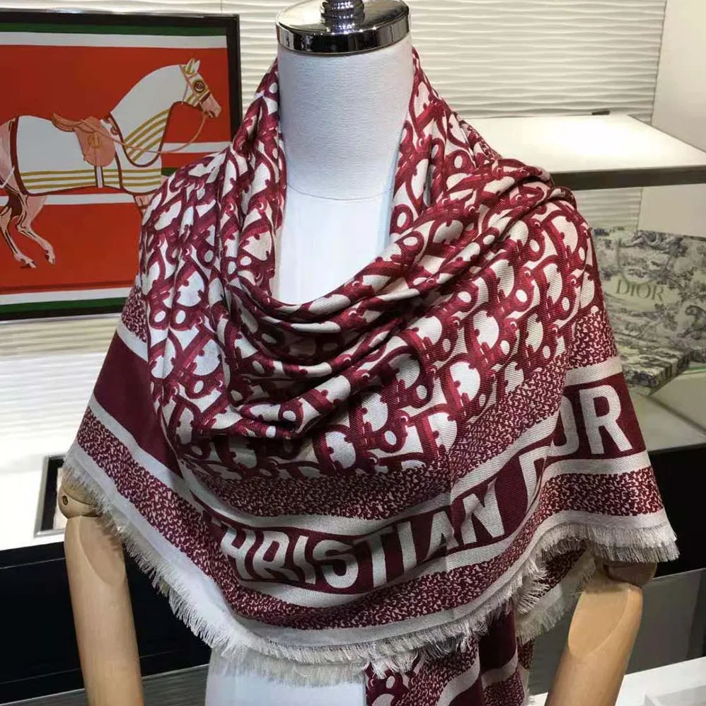 Dior Dior Oblique Square Scarf Burgundy Silk Twill for Women Dior Dior Oblique Square Scarf Burgundy Silk Twill for Women