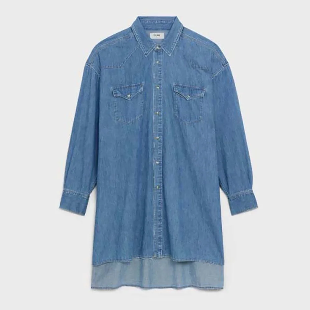 Celine Cowboy Painter Shirt in Denim for Women in Blue