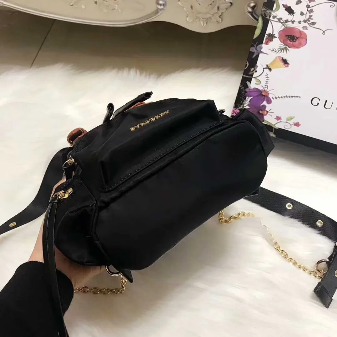 Burberry Medium Rucksack in Technical Nylon and Leather in Black Burberry Medium Rucksack in Technical Nylon and Leather in Black