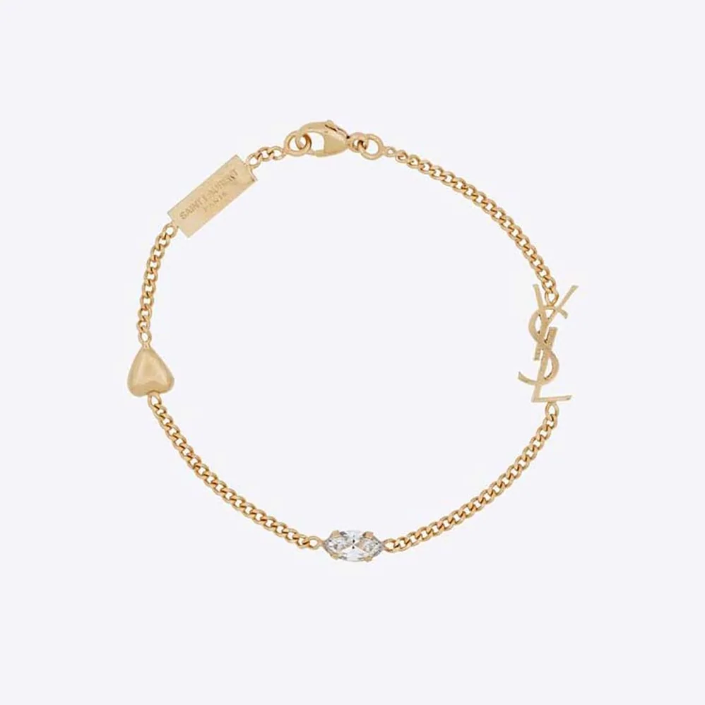 Saint Laurent YSL Opyum Heart Charm Bracelet in Metal for Women