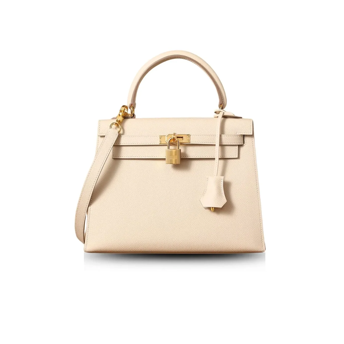 Hermes Kelly Epsom Gold Tone Lock Bag Cream 9,/ Hermes Kelly Epsom Gold Tone Lock Bag Cream 9,/