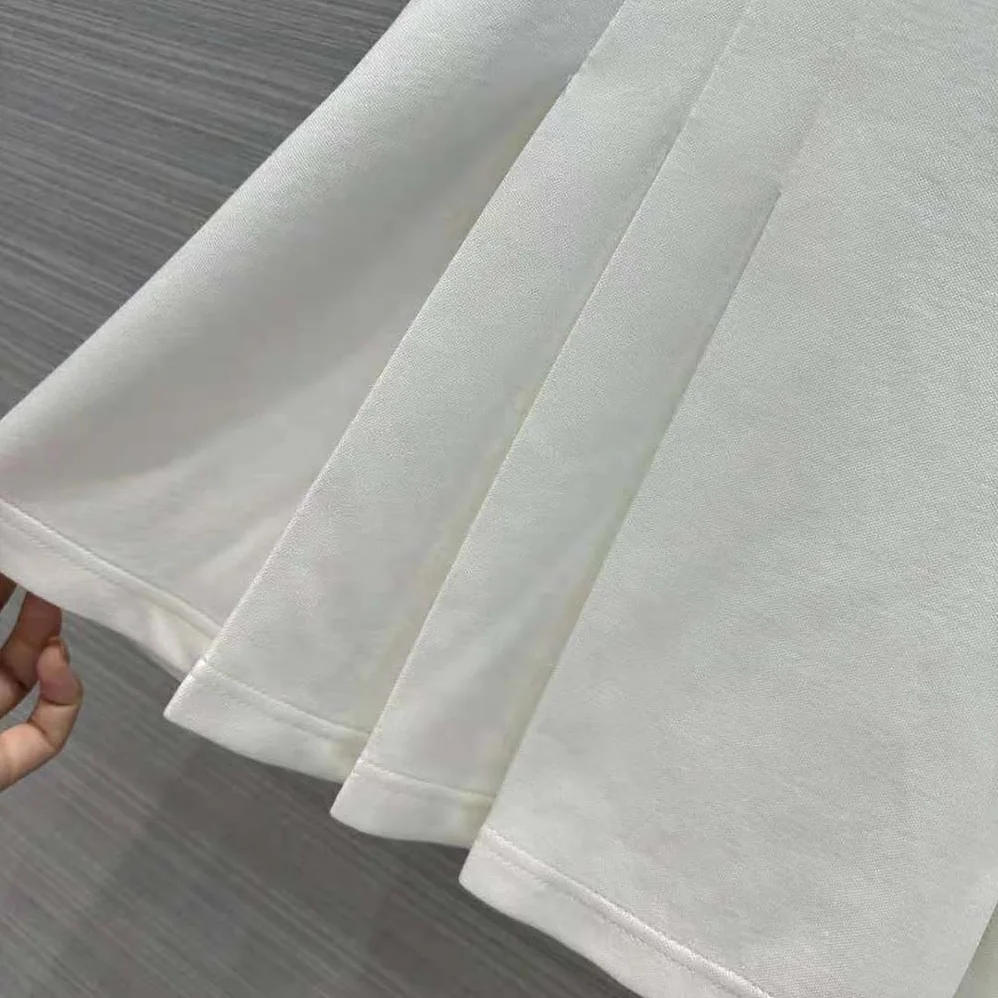 Celine Short Pleated Skirt in Cotton Piqué for Women