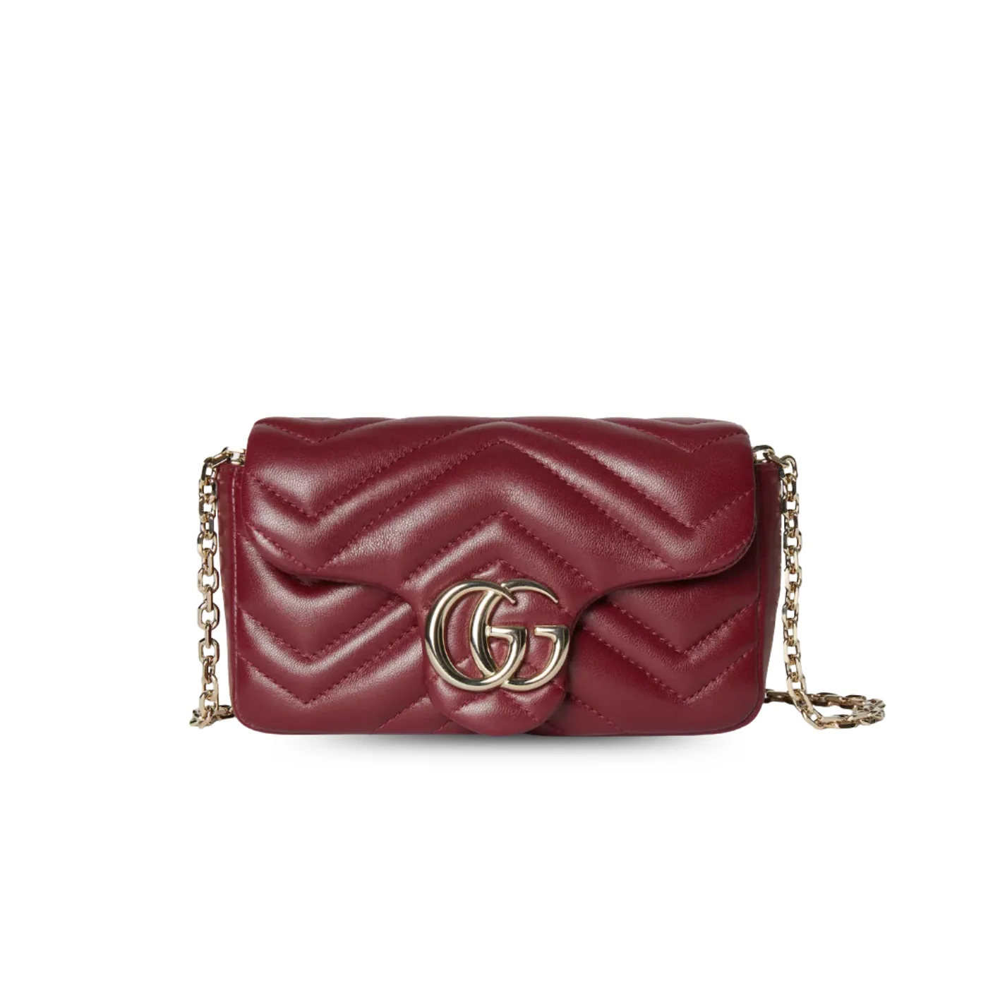 Gucci Marmont Mini Shoulder Bag / Rosso Ancora Red Gold Hardware