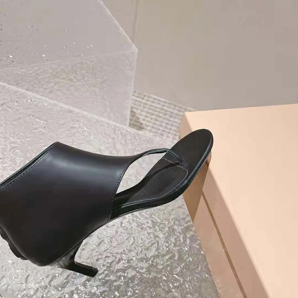 Miu Miu Leather Thong Booties for Women in Black