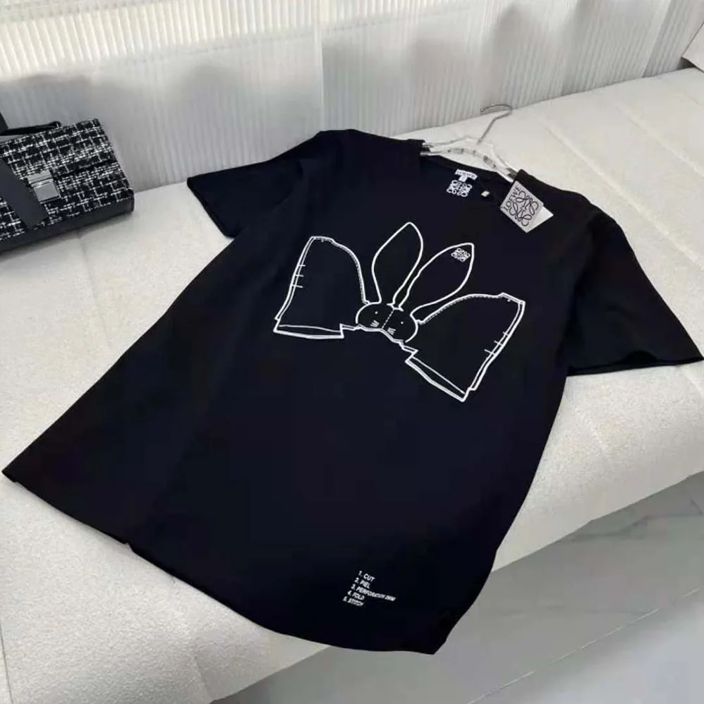 Loewe Bunny T-shirt in Cotton for Women in Black