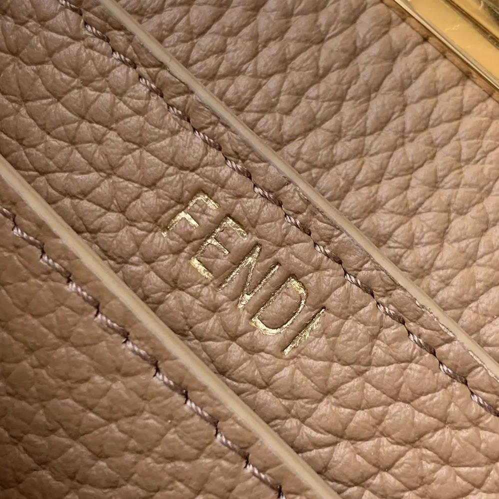Fendi Peekaboo ISeeU Mini Leather Bag with FF Interlacing for Women Fendi Peekaboo ISeeU Mini Leather Bag with FF Interlacing for Women