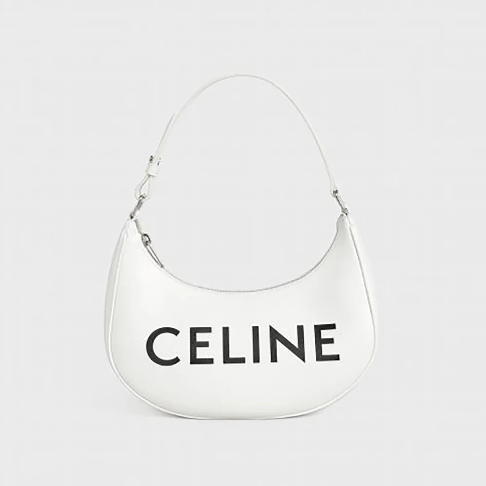 Celine Ava Bag in Smooth Calfskin with Celine Print for Women in White Celine Ava Bag in Smooth Calfskin with Celine Print for Women in White