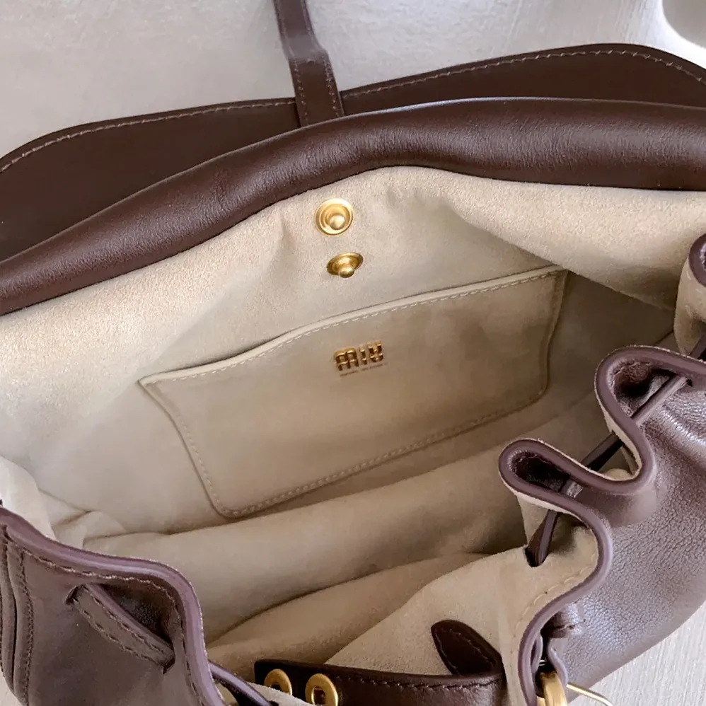 Miu Miu Rendez-Vous Nappa Leather Bag Briarwood for Women