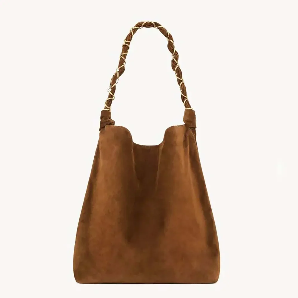 Saint Laurent YSL Amalia In Suede for Women in Brown