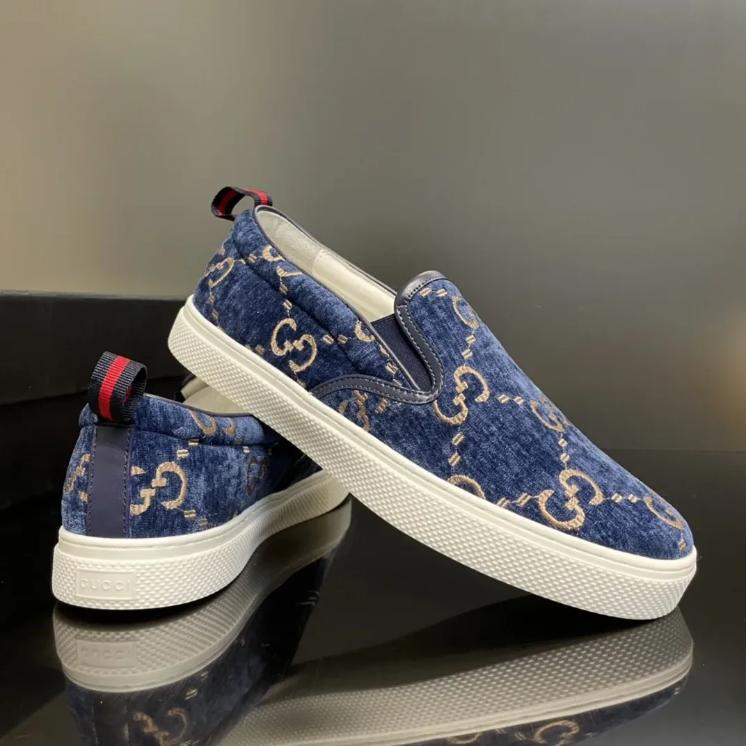 Gucci GG Supreme Slip for Men in on Sneaker Light Blue Gucci GG Supreme Slip for Men in on Sneaker Light Blue