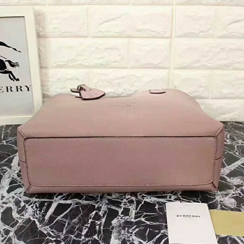 Burberry Embossed Leather Tote for Women in Pink