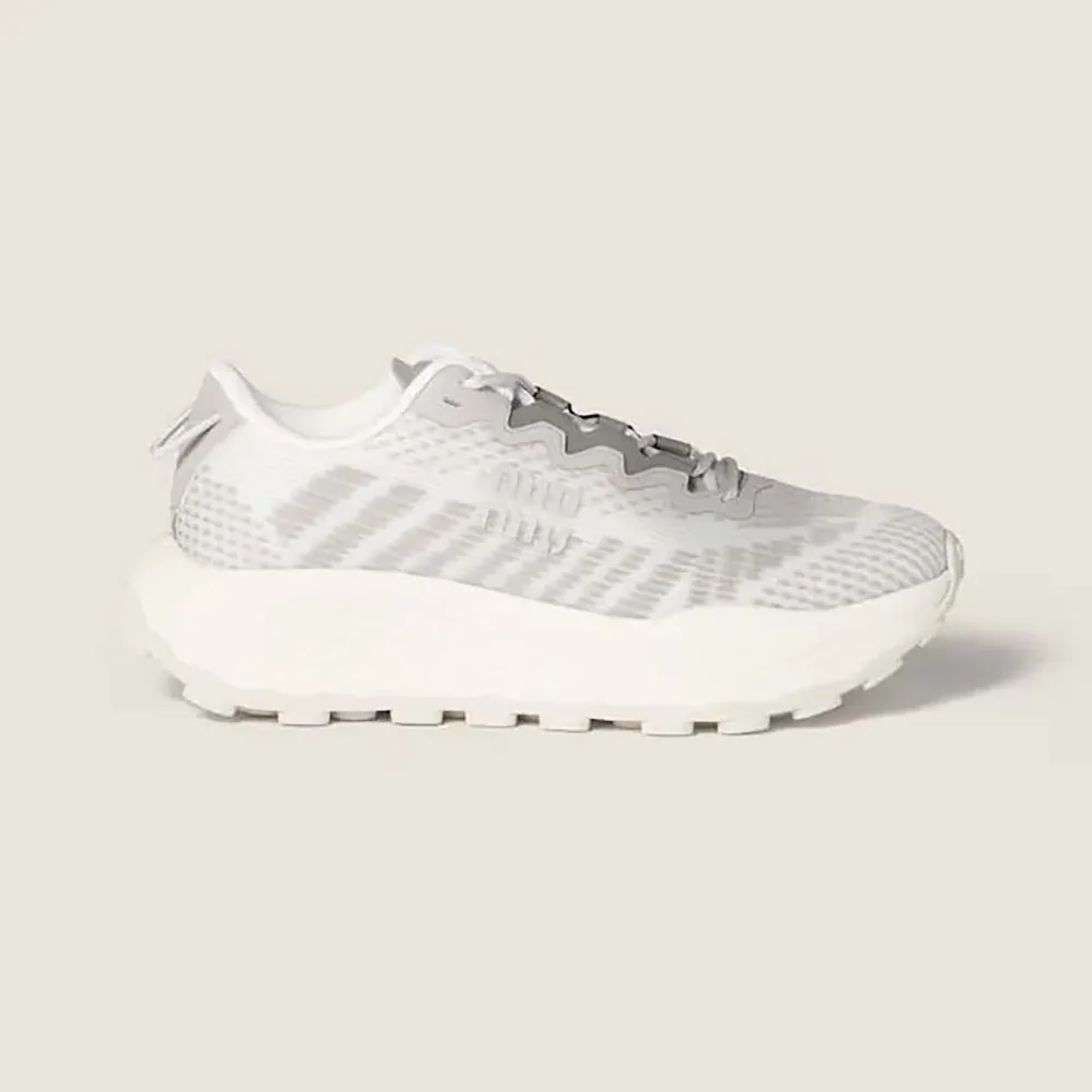 Miu Miu Technical Fabric Sneakers for Women in Silver Miu Miu Technical Fabric Sneakers for Women in Silver