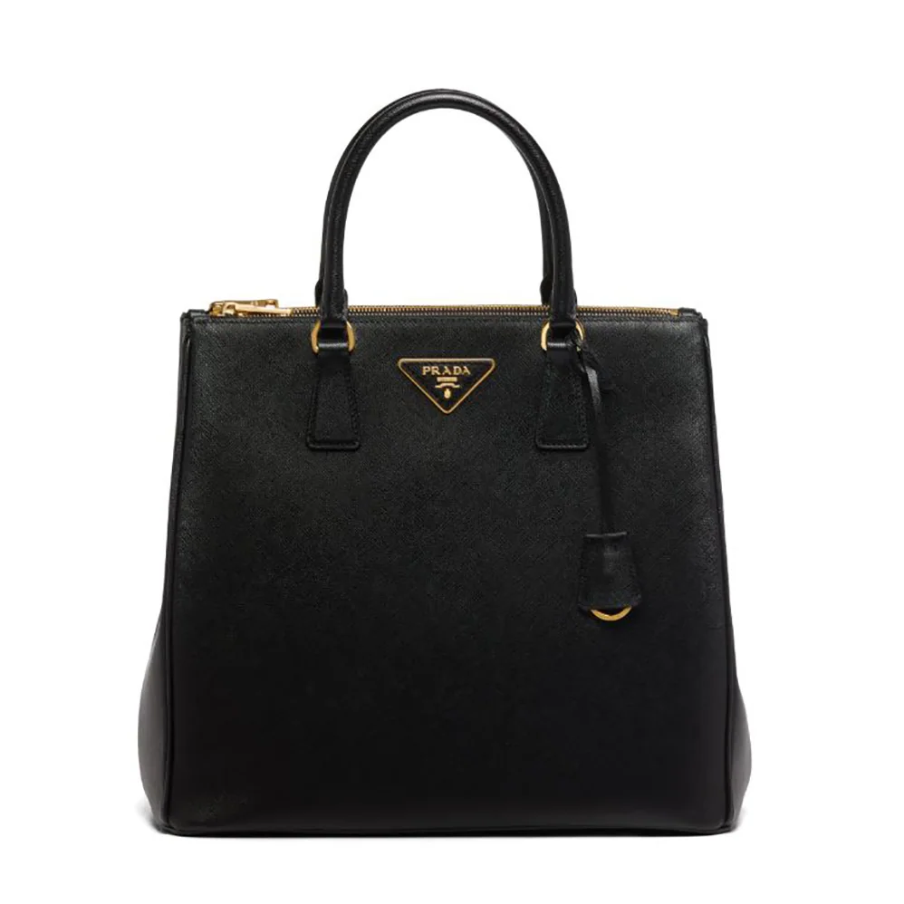 Prada Medium Prada Galleria Saffiano Leather Bag for Women in Black Prada Medium Prada Galleria Saffiano Leather Bag for Women in Black