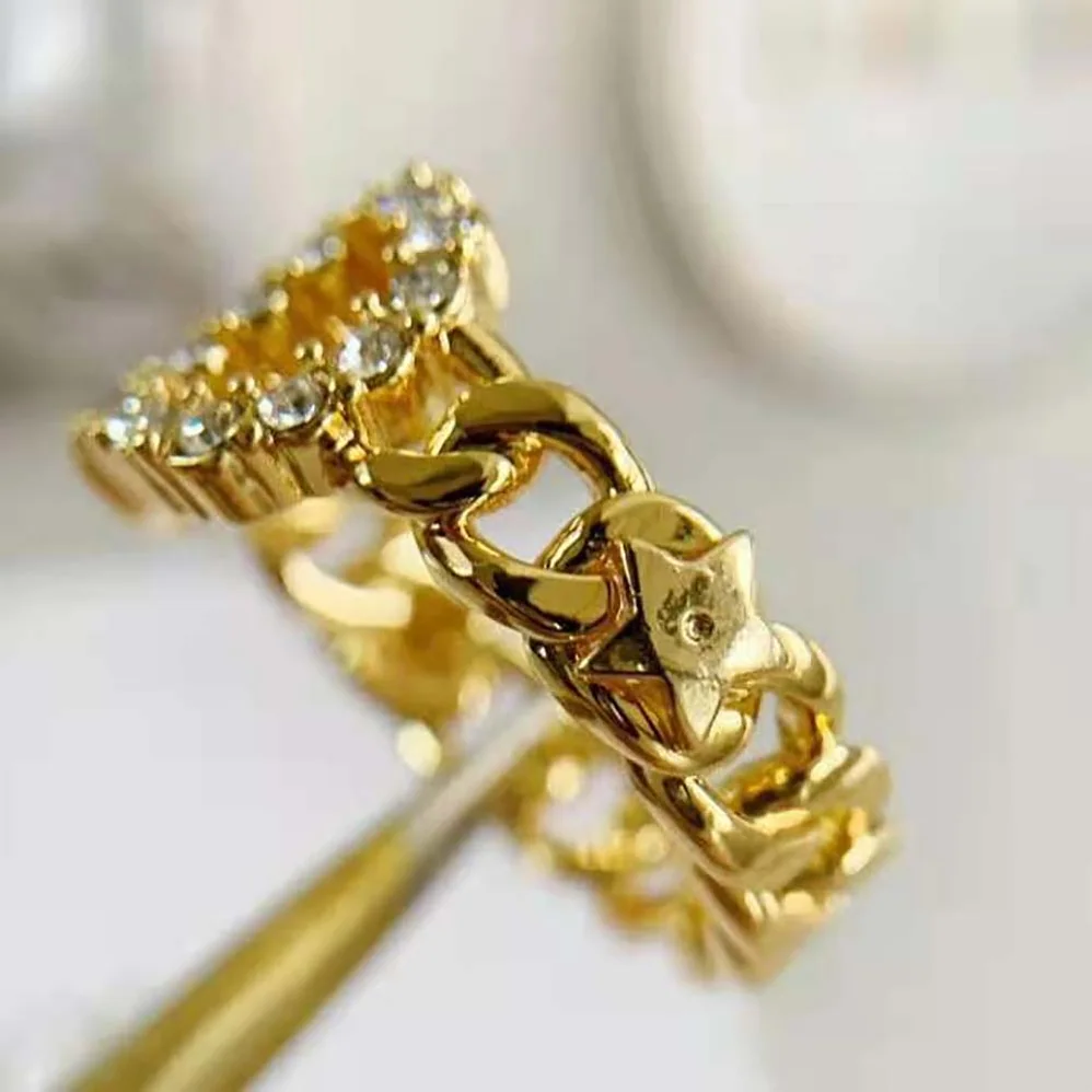 Dior Clair D Lune Ring Gold-Finish Metal and White Crystals for Women Dior Clair D Lune Ring Gold-Finish Metal and White Crystals for Women