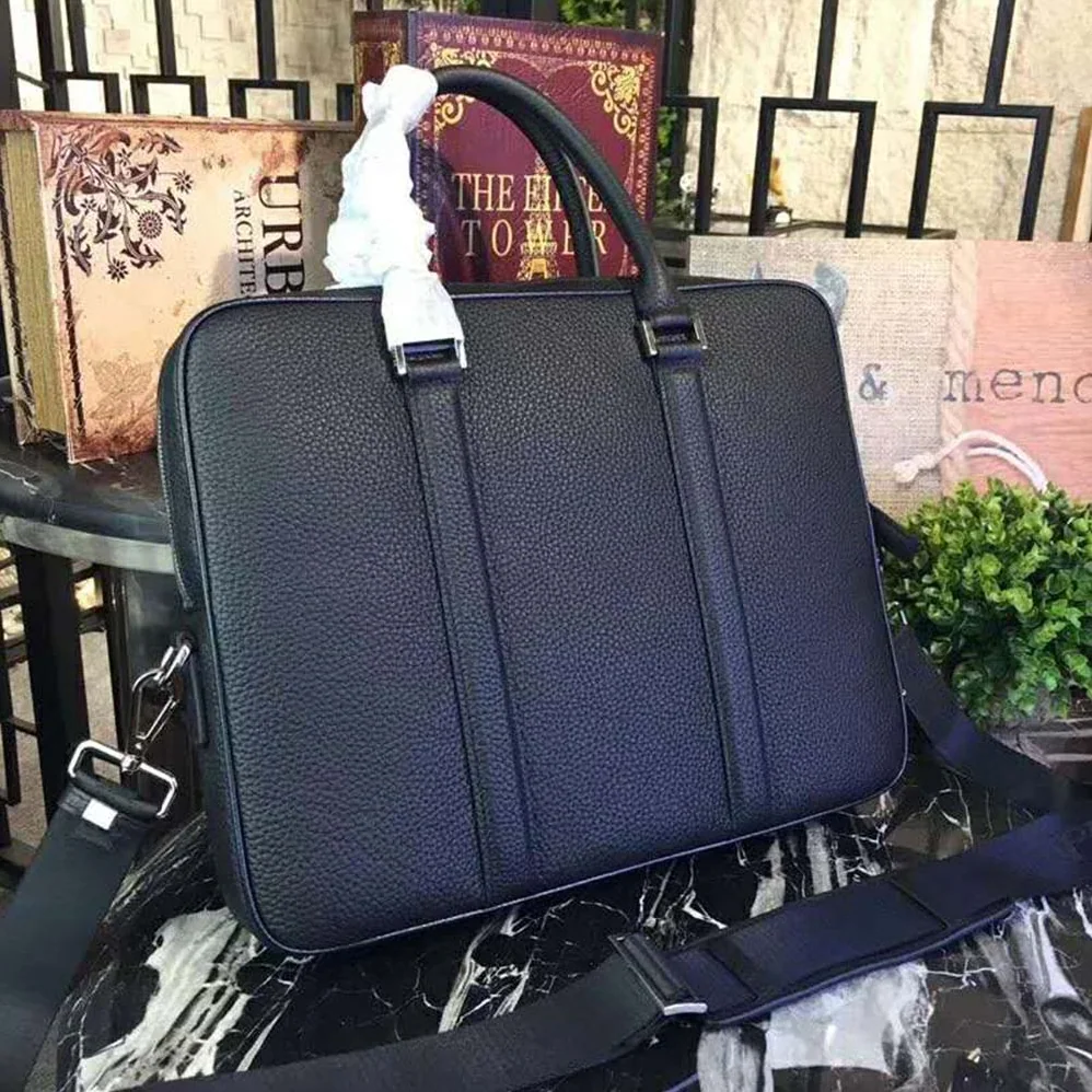Prada Grained Calf Leather Briefcase Bag in Black for Men Prada Grained Calf Leather Briefcase Bag in Black for Men
