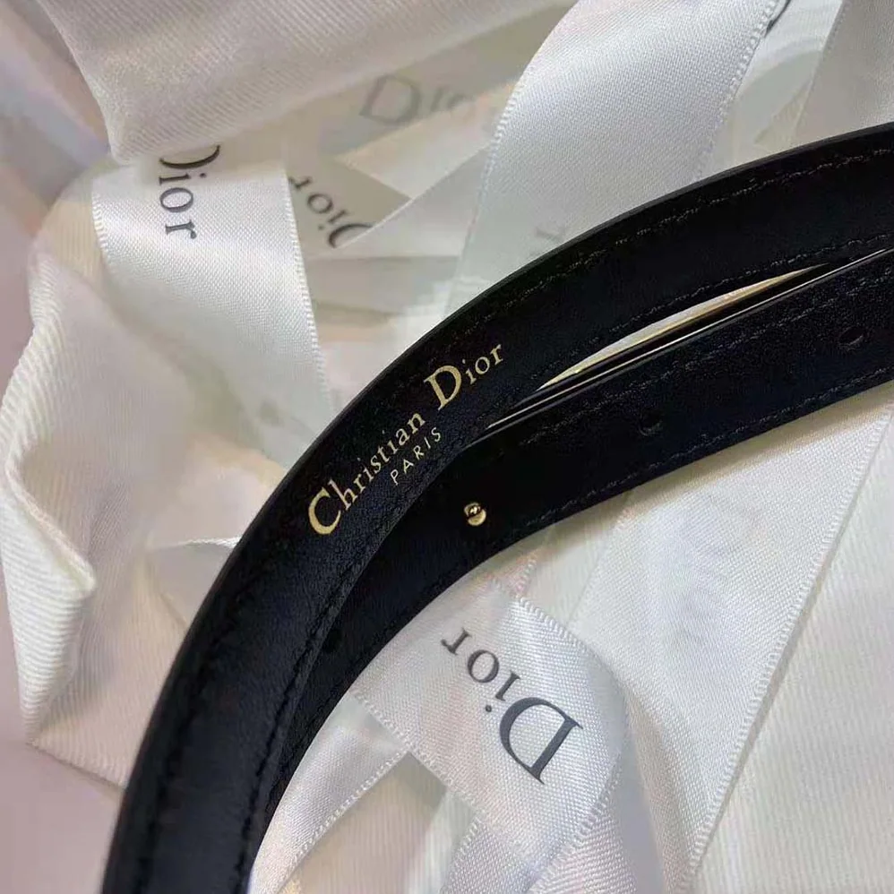 Dior Dior-id Belt Navy Blue I Love Paris and Red Hearts Smooth Calfskin 15 MM for Women