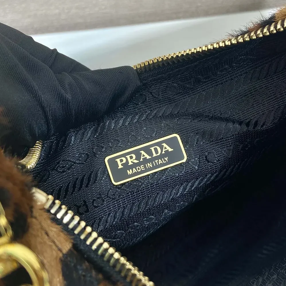 Prada Re-Edition Printed Leather Mini for Women in bag