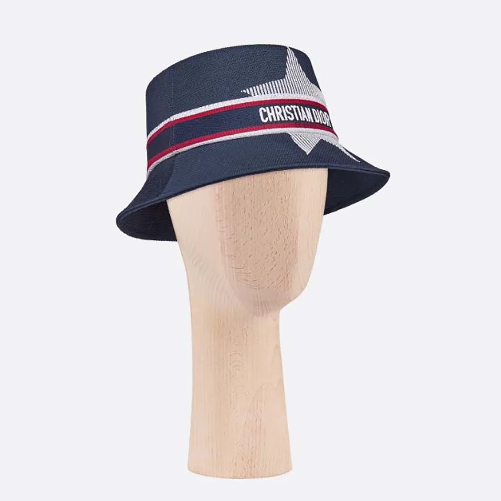 Dior Dioralps Small-brim Bucket Hat Blue Three for Women in Tone Technical Fabric