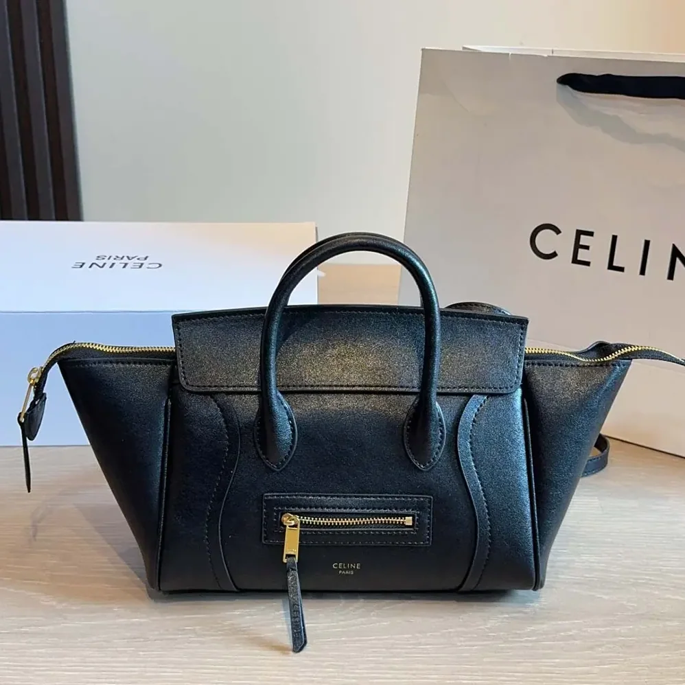 Celine Little Luggage in Grained Calfskin for Women in Black Celine Little Luggage in Grained Calfskin for Women in Black