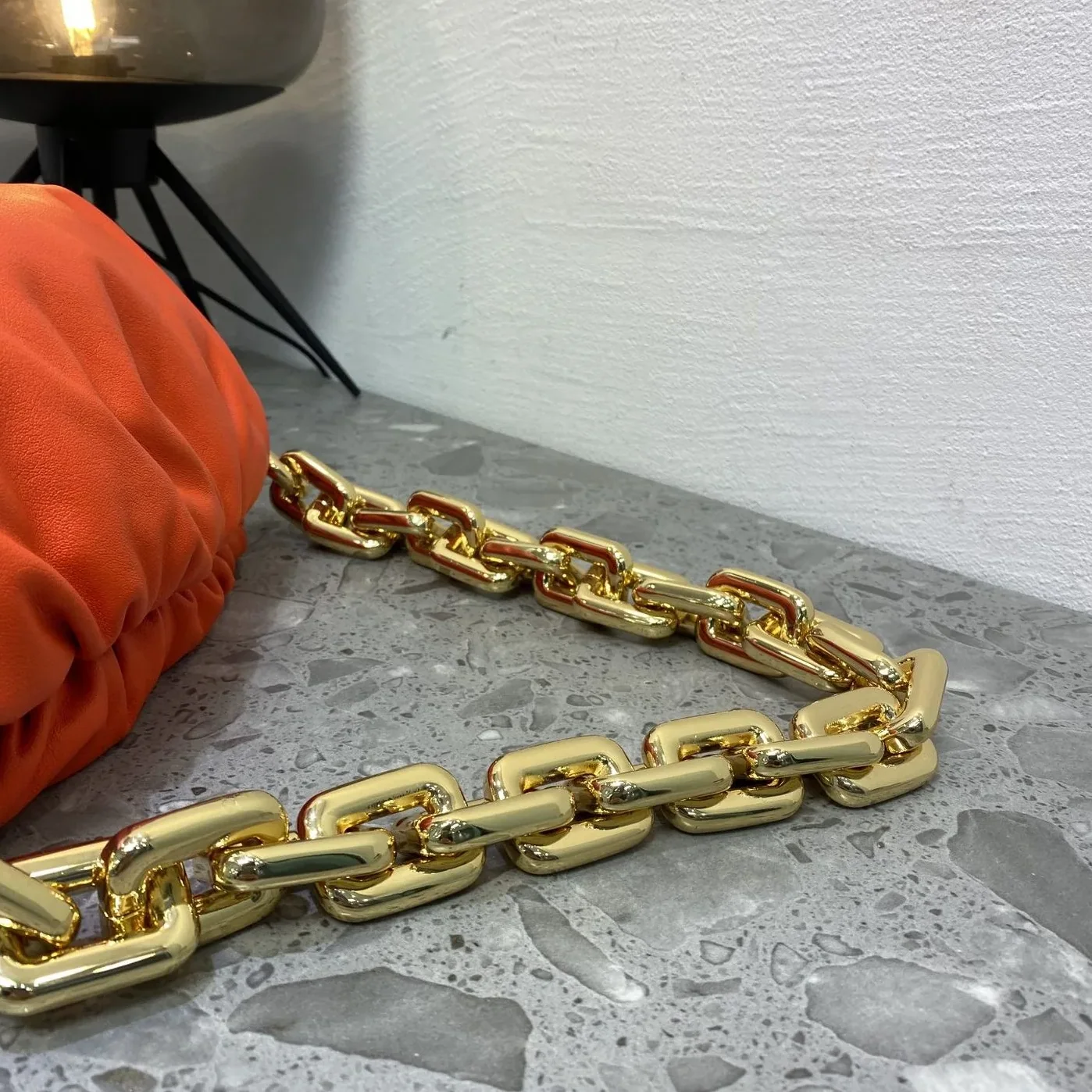 Bottega Veneta Chain Pouch Orange