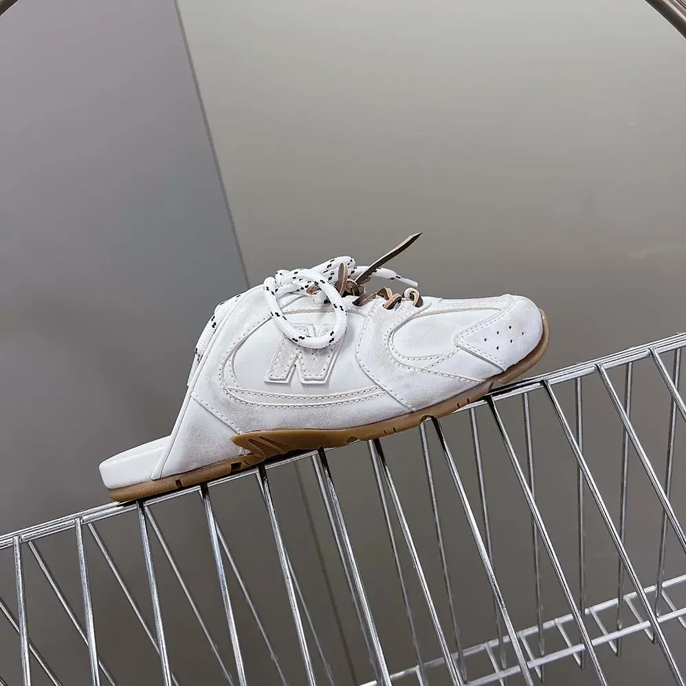 Miu Miu New Balance X Miu Miu 530 SL Deco Calf Leather Mules for Women in White Miu Miu New Balance X Miu Miu 530 SL Deco Calf Leather Mules for Women in White