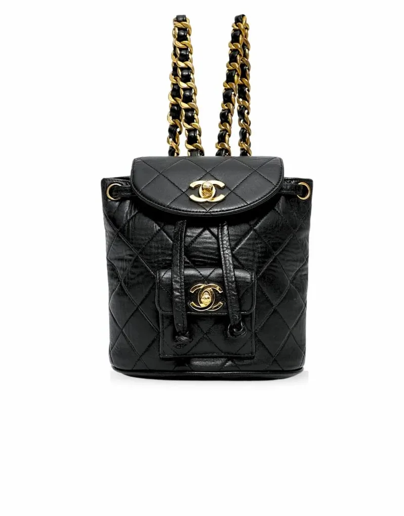 Chanel Small Vintage Duma Backpack Black / Chanel Small Vintage Duma Backpack Black /
