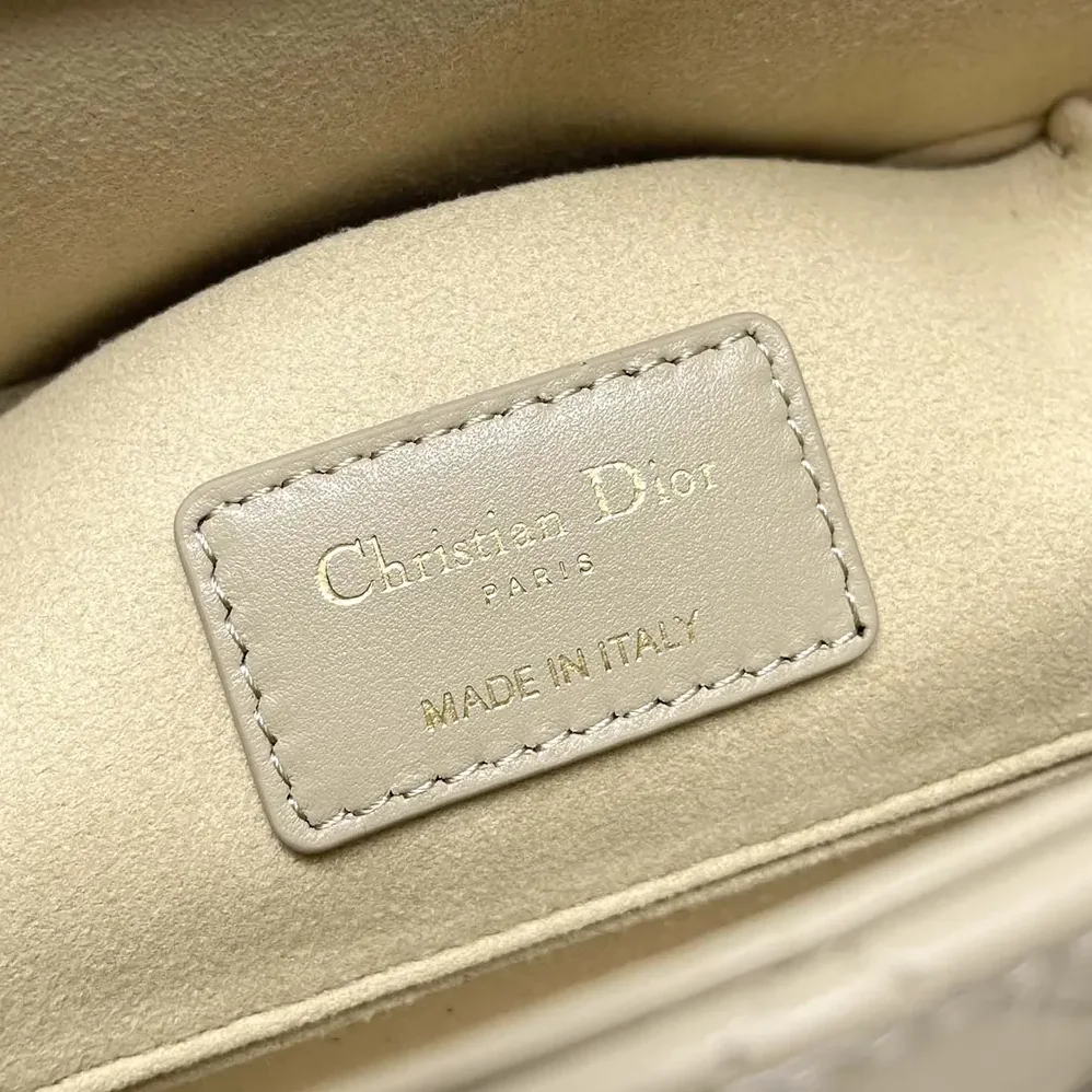 Dior Small Lady D-Joy Bag Biscuit Cannage Lambskin for Women