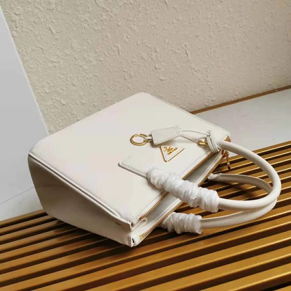 Prada Small Saffiano Leather Prada Galleria Bag for Women in White Prada Small Saffiano Leather Prada Galleria Bag for Women in White