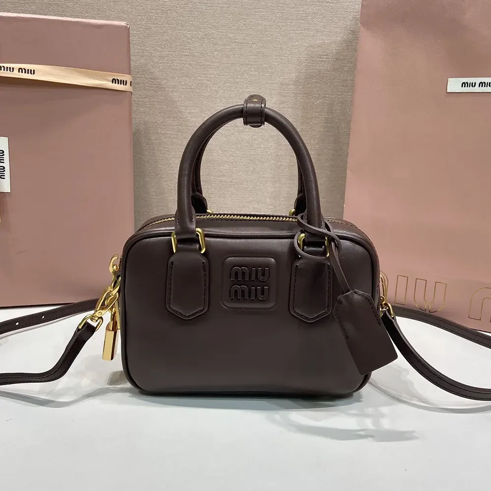 Miu Miu Arcadie Leather Bag for Women in Bordeaux