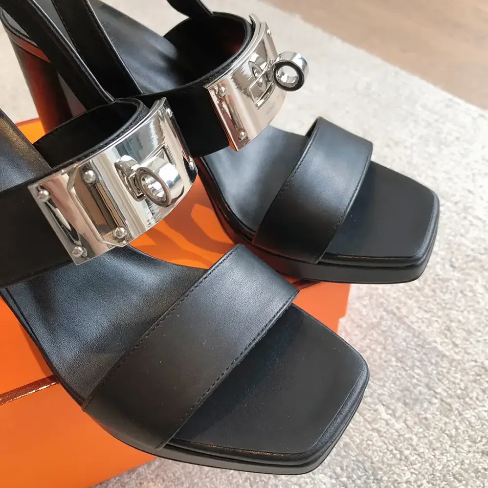 Hermes Ilona 90 Sandal-Black H241153Z for Women
