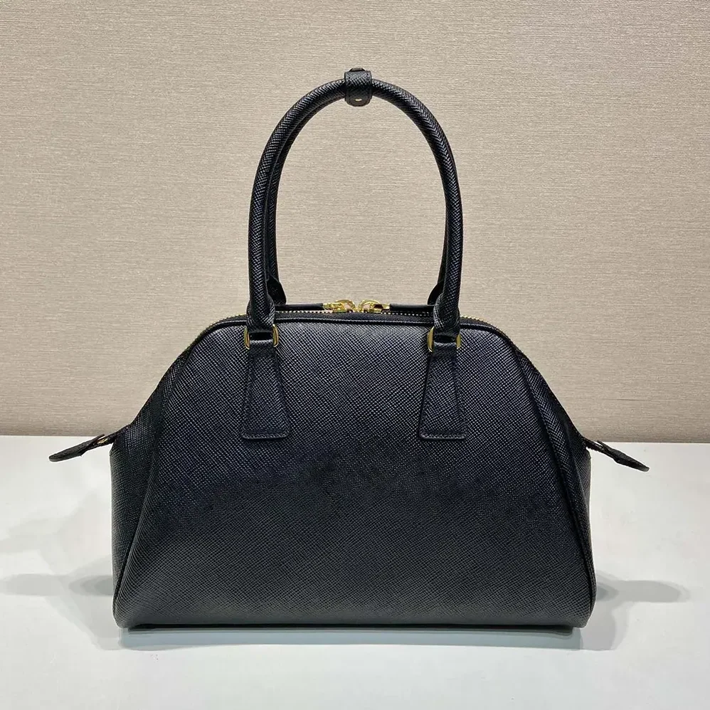 Prada Medium Saffiano Leather Bag for Women in Black Prada Medium Saffiano Leather Bag for Women in Black