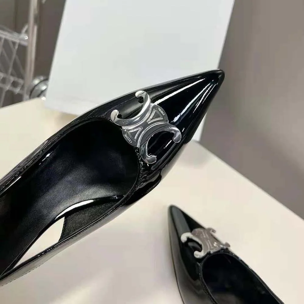 Celine Alma Triomphe Slingback in Glossy Calfskin for Women