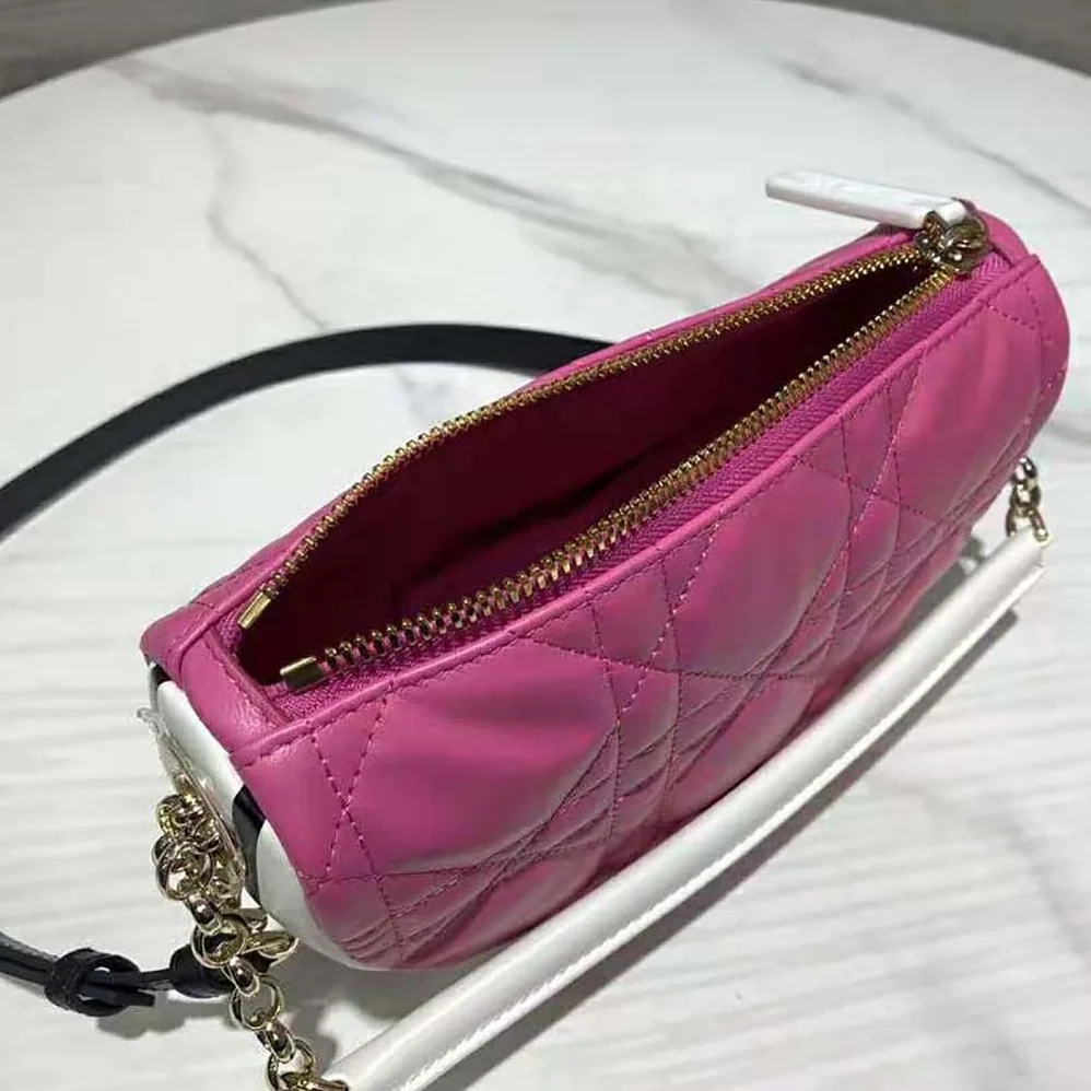 Dior Small Dior Vibe Hobo Bag Fluorescent Pink Macrocannage Lambskin for Women Dior Small Dior Vibe Hobo Bag Fluorescent Pink Macrocannage Lambskin for Women