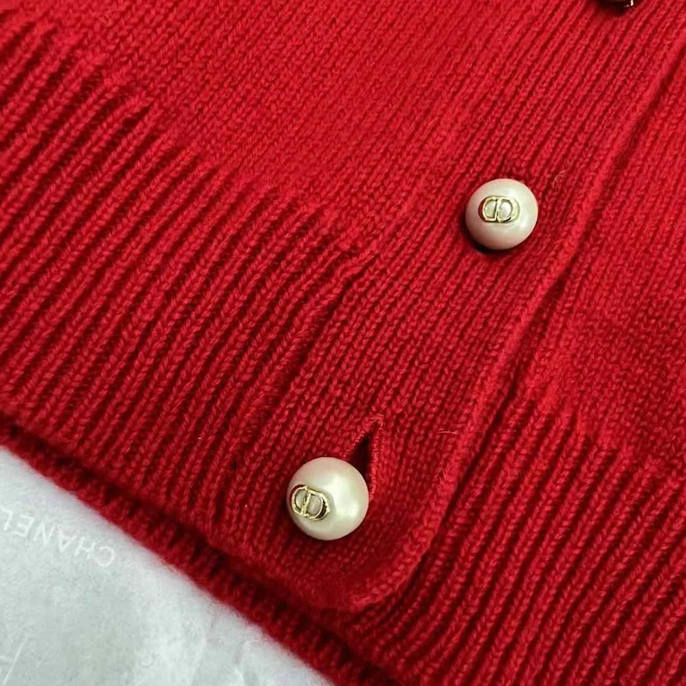 Dior Twin-set Amaryllis Red Cashmere Knit for Women