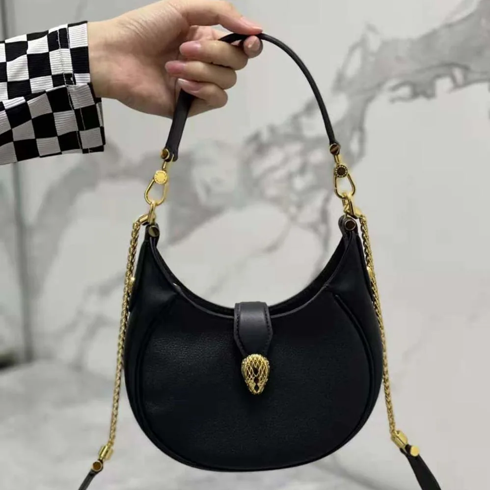 Bvlgari Serpenti Ellipse Shoulder Bag for Women in Black