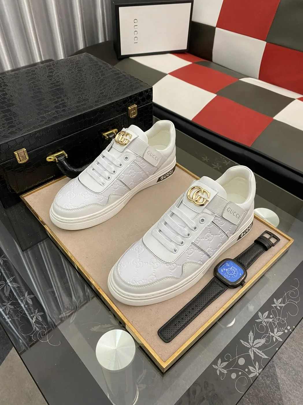 Gucci GG Embossed Sneaker Loafer With GG White for Men Gucci GG Embossed Sneaker Loafer With GG White for Men