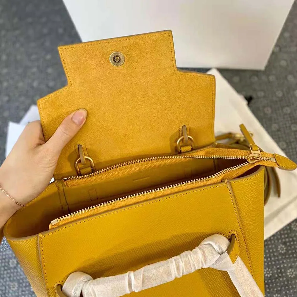 Celine Nano Belt Bag in Grained Calfskin for Women in Yellow Celine Nano Belt Bag in Grained Calfskin for Women in Yellow