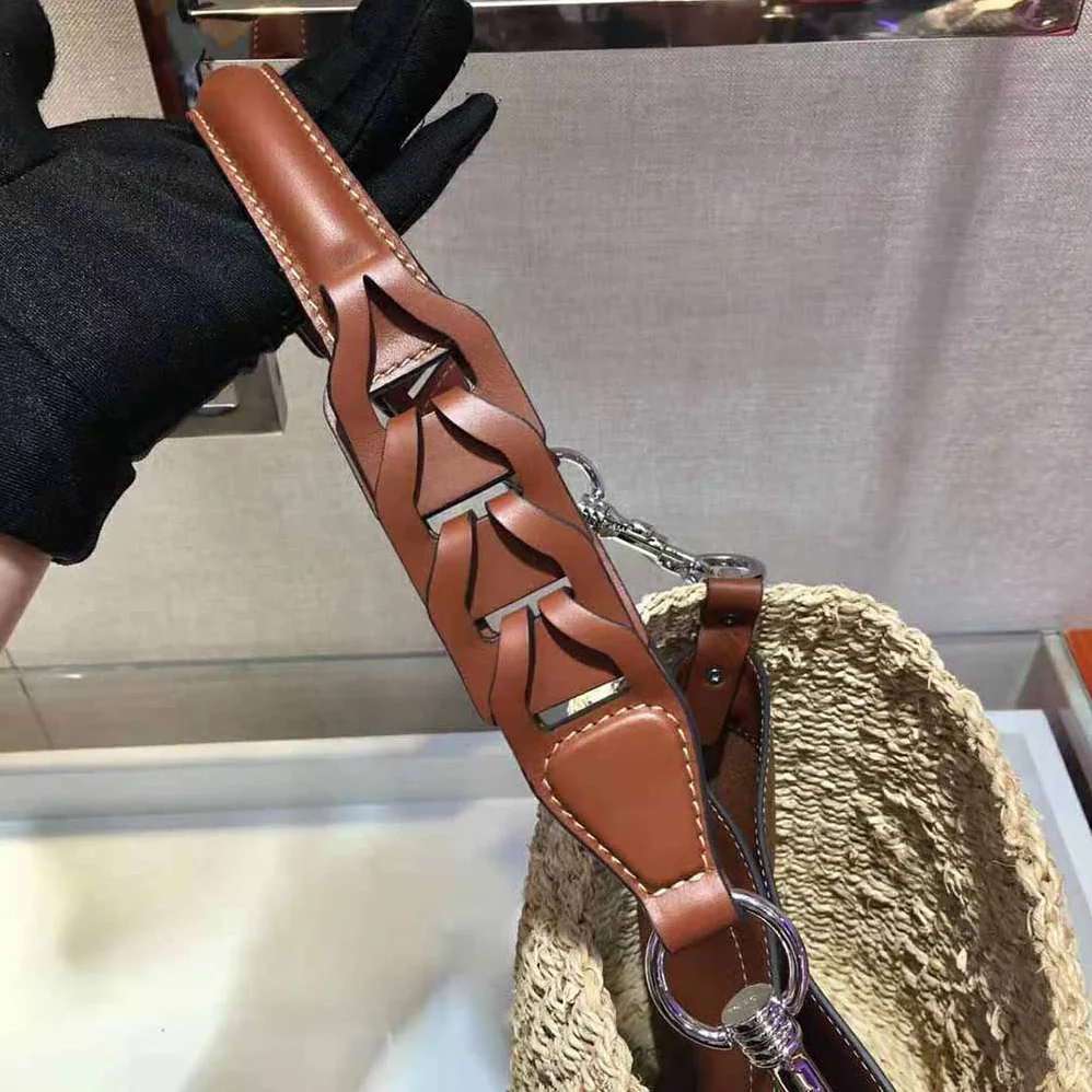 Prada Corn Husk and Leather Bucket Bag for Women