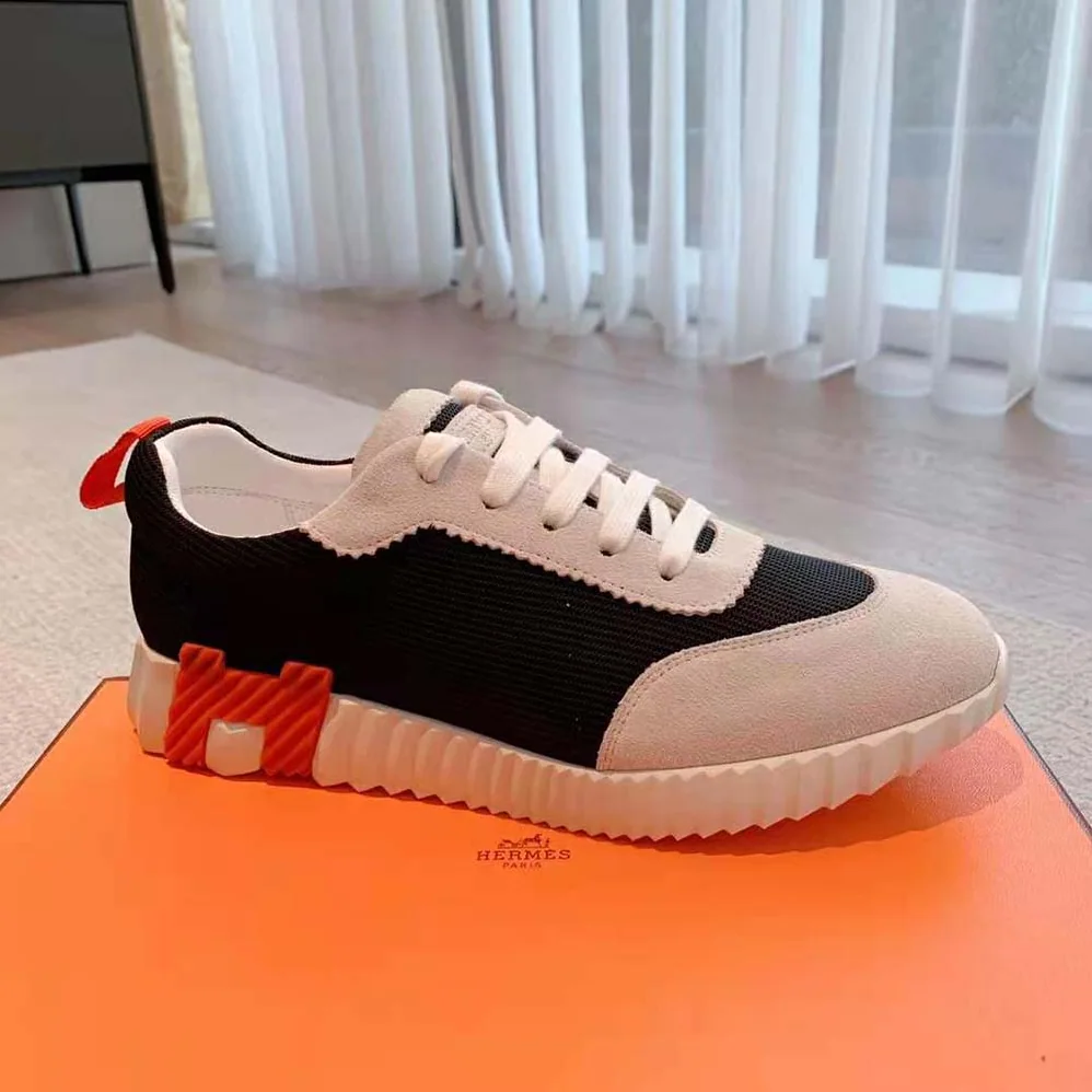 Hermes Bouncing Sneaker in Air Mesh and Suede Goatskin for Women Hermes Bouncing Sneaker in Air Mesh and Suede Goatskin for Women