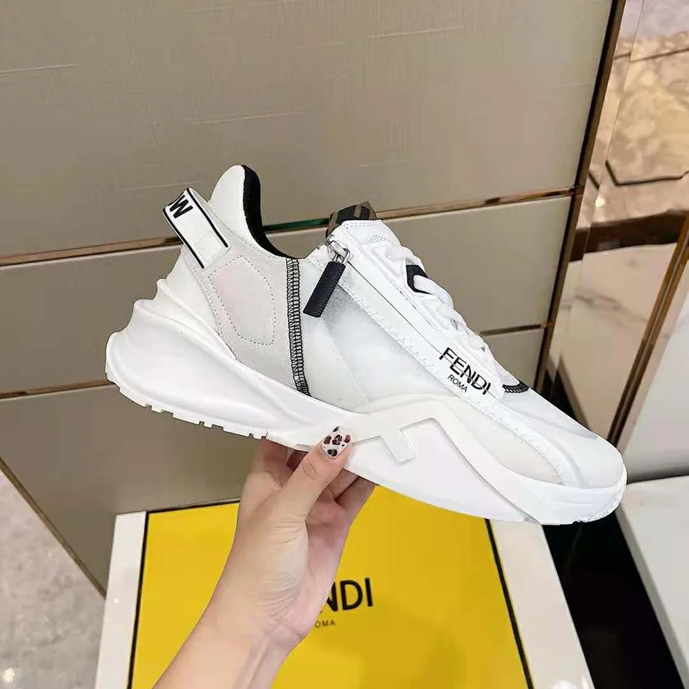 Fendi Flow White Nylon and Suede Low for Unisex in Tops