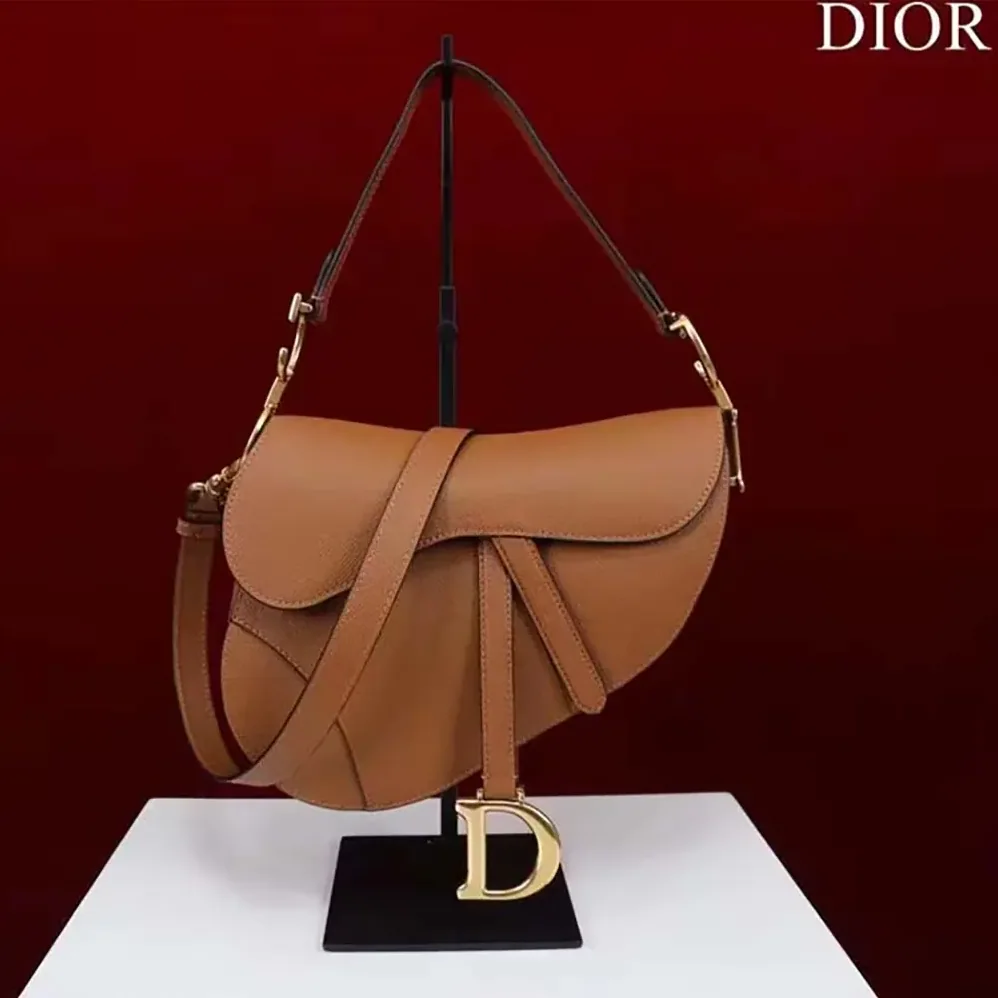 Dior CD Saddle Bag Strap Golden Saddle Grained Calfskin for Women Dior CD Saddle Bag Strap Golden Saddle Grained Calfskin for Women