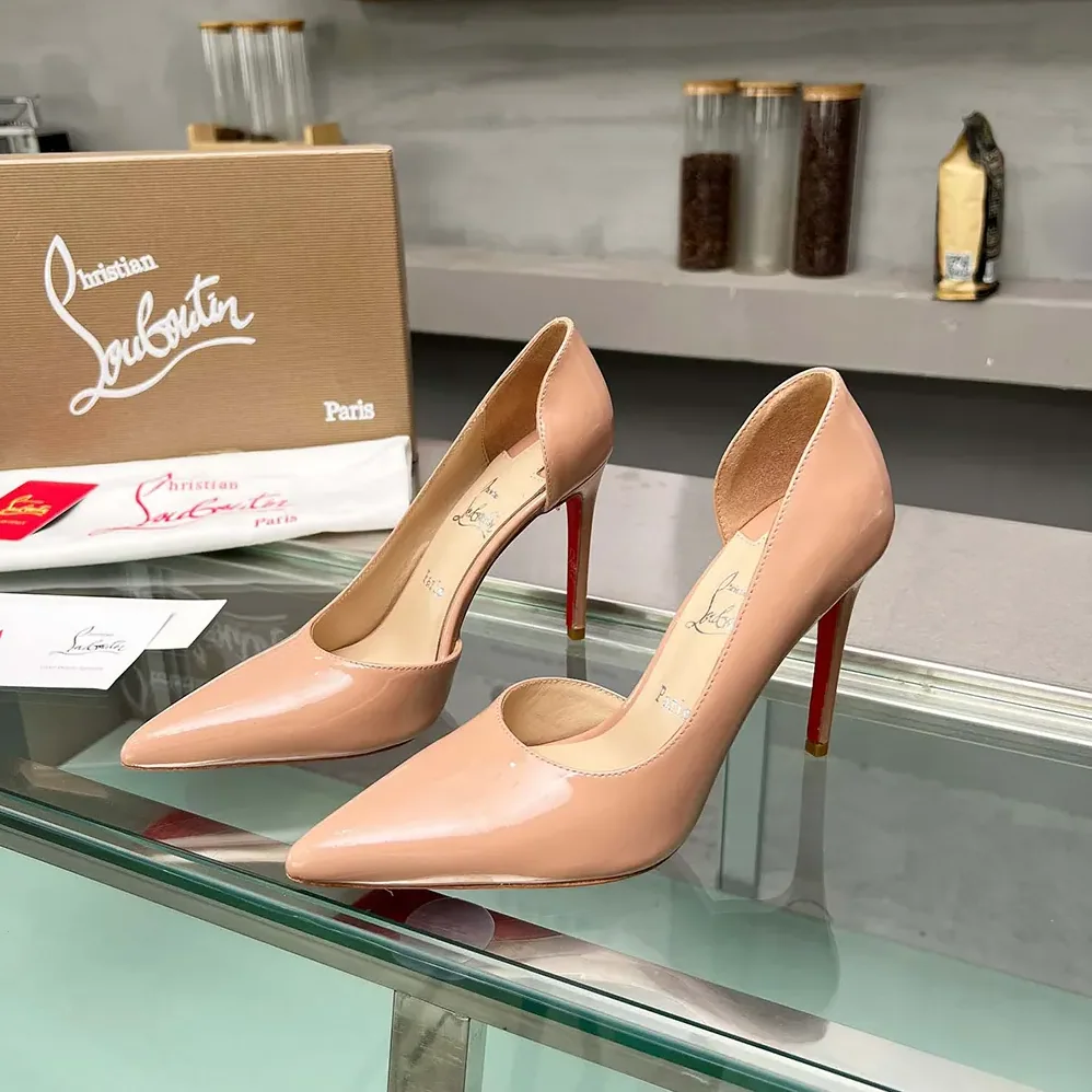 Christian Louboutin Iriza 100 mm Pumps Patent Calf Blush for Women