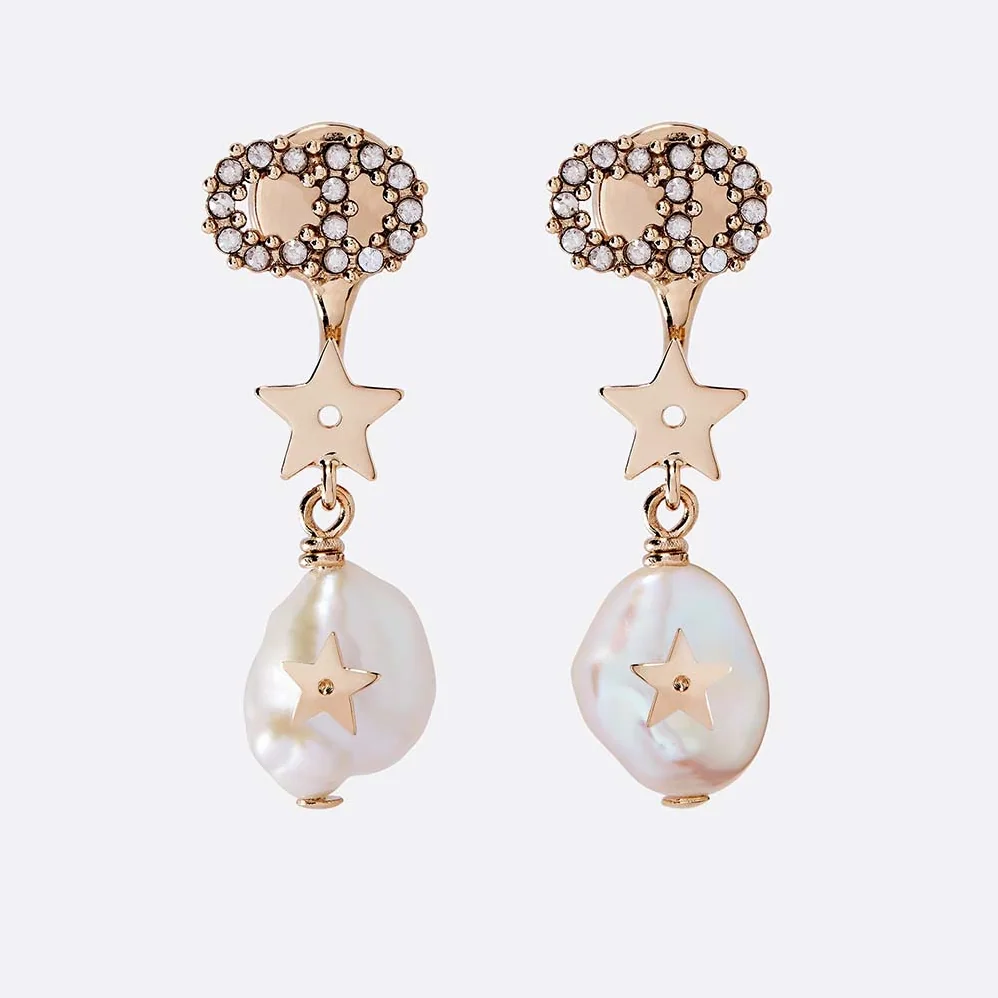 Dior Shiny-D Earrings for Women in White
