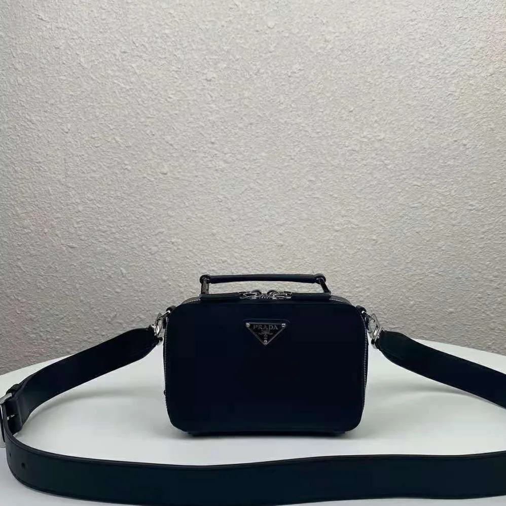 Prada Prada Brique Saffiano Leather Cross-Body Bag for Men in Black
