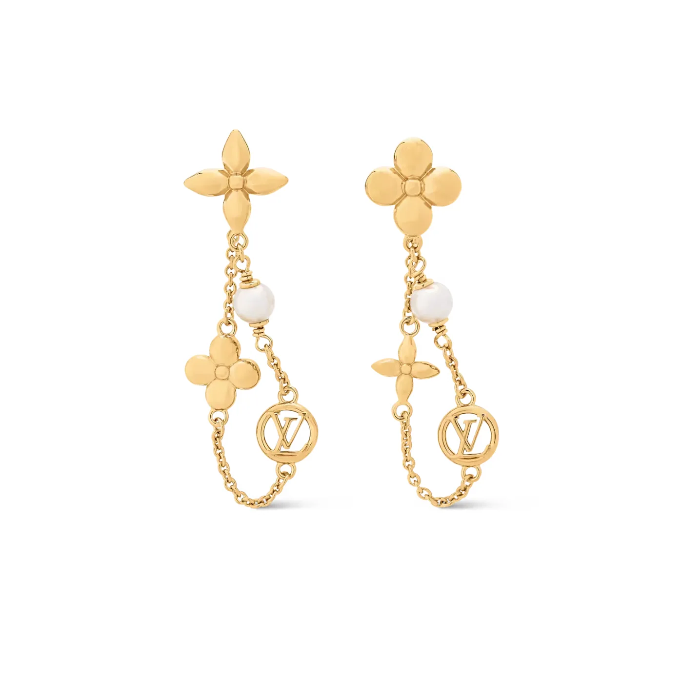Louis Vuitton Pearl Constellations Earrings White Gold Hardware